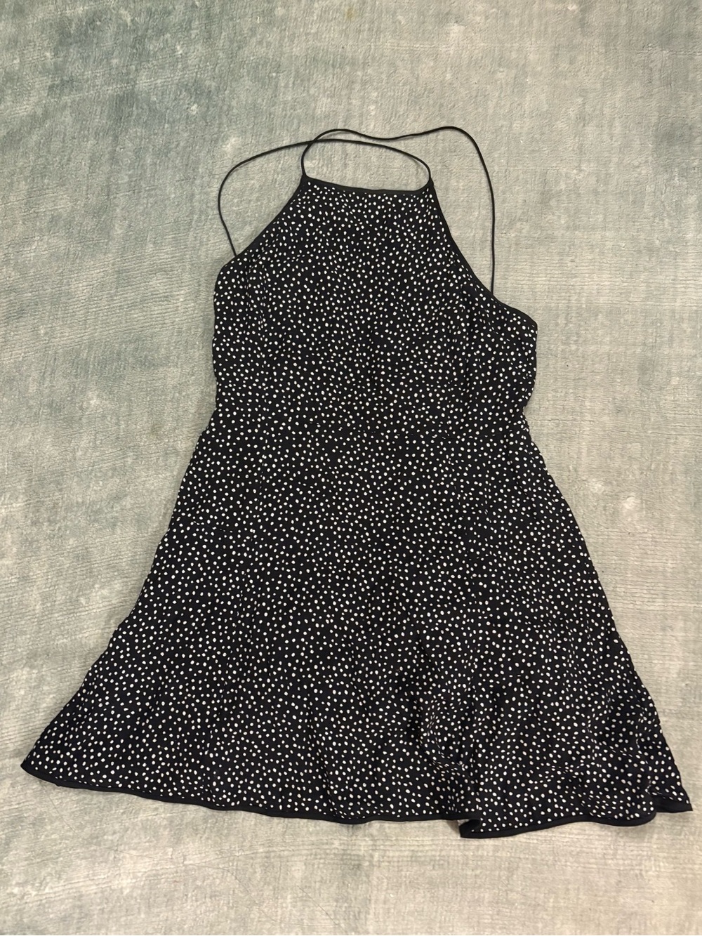 Wilfred Black Polka Dot Halter Spaghetti Criss Cross Strap Sundress 6